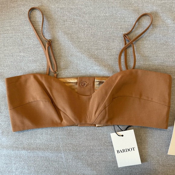 Athena Crop Top In Chestnut Bralette Bra - Picture 5 of 8